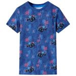 Tricou de copii, albastru închis melanj 140 GartenMobel Dekor