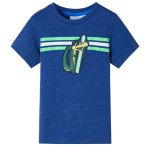 Tricou pentru copii, albastru închis melanj, 128 GartenMobel Dekor