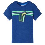 Tricou pentru copii, albastru închis melanj, 140 GartenMobel Dekor