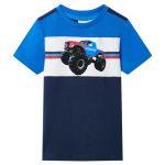 Tricou pentru copii, albastru și bleumarin, 128 GartenMobel Dekor