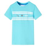 Tricou pentru copii, albastru verzui, 128 GartenMobel Dekor