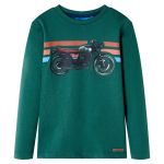 Tricou cu mâneci lungi pentru copii, verde, 128 GartenMobel Dekor