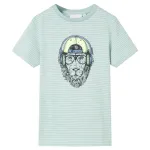 Tricou pentru copii cu dungi, verde mentă, 104 GartenMobel Dekor