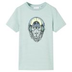 Tricou pentru copii cu dungi, verde mentă, 128 GartenMobel Dekor