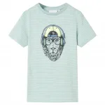 Tricou pentru copii cu dungi, verde mentă, 140 GartenMobel Dekor