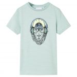 Tricou pentru copii cu dungi, verde mentă, 92 GartenMobel Dekor
