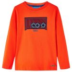Tricou copii mâneci lungi, portocaliu aprins, 116 GartenMobel Dekor