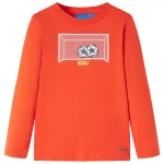 Tricou copii mâneci lungi, portocaliu aprins, 128 GartenMobel Dekor