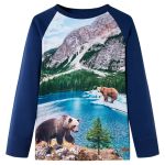 Tricou de copii cu mâneci lungi, bleumarin 92 GartenMobel Dekor