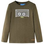 Tricou mâneci lungi de copii, kaki melanj, 92 GartenMobel Dekor