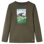 Tricou pentru copii cu mâneci lungi, kaki, 128 GartenMobel Dekor