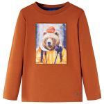 Tricou pentru copii cu mâneci lungi, portocaliu ars, 104 GartenMobel Dekor