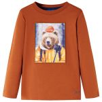Tricou pentru copii cu mâneci lungi, portocaliu ars, 116 GartenMobel Dekor