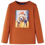 Tricou pentru copii cu mâneci lungi, portocaliu ars, 128 GartenMobel Dekor