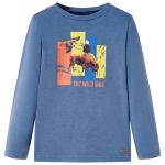 Tricou copii mâneci lungi albastru melanj 140 GartenMobel Dekor