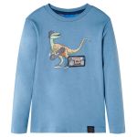 Tricou de copii cu mâneci lungi albastru mediu 104 GartenMobel Dekor