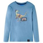 Tricou de copii cu mâneci lungi albastru mediu 116 GartenMobel Dekor