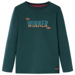 Tricou de copii cu mâneci lungi verde închis 104 GartenMobel Dekor