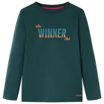 Tricou de copii cu mâneci lungi verde închis 104 GartenMobel Dekor