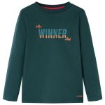 Tricou de copii cu mâneci lungi verde închis 116 GartenMobel Dekor