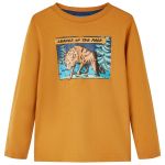 Tricou pentru copii cu mâneci lungi, ocru închis, 116 GartenMobel Dekor