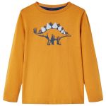 Tricou pentru copii cu mâneci lungi ocru închis 104 GartenMobel Dekor