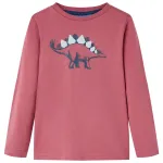 Tricou pentru copii cu mâneci lungi roșu închis 140 GartenMobel Dekor