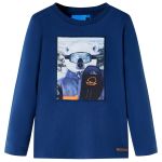 Tricou pentru copii cu mâneci lungi,, albastru jeans, 116 GartenMobel Dekor
