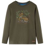 Tricou pentru copii cu mâneci lungi,, kaki, 116 GartenMobel Dekor