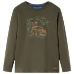 Tricou pentru copii cu mâneci lungi,, kaki, 92 GartenMobel Dekor