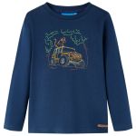 Tricou pentru copii cu mâneci lungi, bleumarin, 128 GartenMobel Dekor