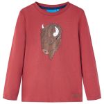 Tricou pentru copii cu mâneci lungi, roșu ars, 92 GartenMobel Dekor