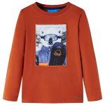 Tricou pentru copii cu mâneci lungi, ruginiu deschis, 116 GartenMobel Dekor