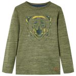 Tricou cu mâneci lungi pentru copii,, kaki melanj, 104 GartenMobel Dekor