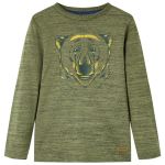Tricou cu mâneci lungi pentru copii,, kaki melanj, 128 GartenMobel Dekor