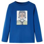 Tricou de copii cu mâneci lungi, albastru închis, 140 GartenMobel Dekor