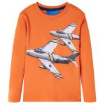Tricou de copii cu mâneci lungi, portocaliu închis, 116 GartenMobel Dekor