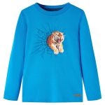 Tricou de copii cu mâneci lungi albastru cobalt, 116 GartenMobel Dekor