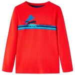 Tricou de copii cu mâneci lungi sălbatice roșu 116 GartenMobel Dekor