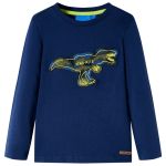 Tricou pentru copii cu mâneci lungi, bleumarin, 104 GartenMobel Dekor