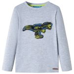 Tricou pentru copii cu mâneci lungi, gri melanj, 116 GartenMobel Dekor
