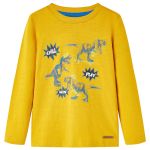 Tricou pentru copii cu mâneci lungi, ocru, 128 GartenMobel Dekor