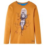 Tricou pentru copii cu mâneci lungi, ocru închis, 104 GartenMobel Dekor