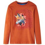 Tricou de copii cu mâneci lungi ruginiu deschis, 128 GartenMobel Dekor
