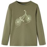 Tricou pentru copii cu mâneci lungi, kaki, 116 GartenMobel Dekor