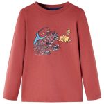 Tricou pentru copii cu mâneci lungi, roșu ars, 104 GartenMobel Dekor