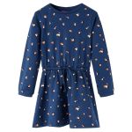 Rochie pentru copii cu mâneci lungi, bleumarin, 104 GartenMobel Dekor
