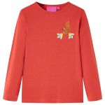 Tricou de copii cu mâneci lungi, roșu ars, 104 GartenMobel Dekor