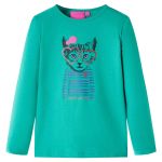 Tricou de copii cu mâneci lungi, verde aprins, 128 GartenMobel Dekor