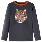 Tricou pentru copii cu mâneci lungi, antracit, 116 GartenMobel Dekor